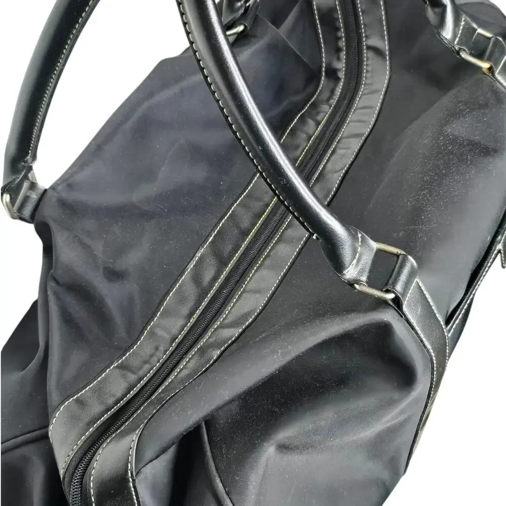 Vintage 90s Estee Lauder Men Black Travel Duffel Bag Weekender GWP